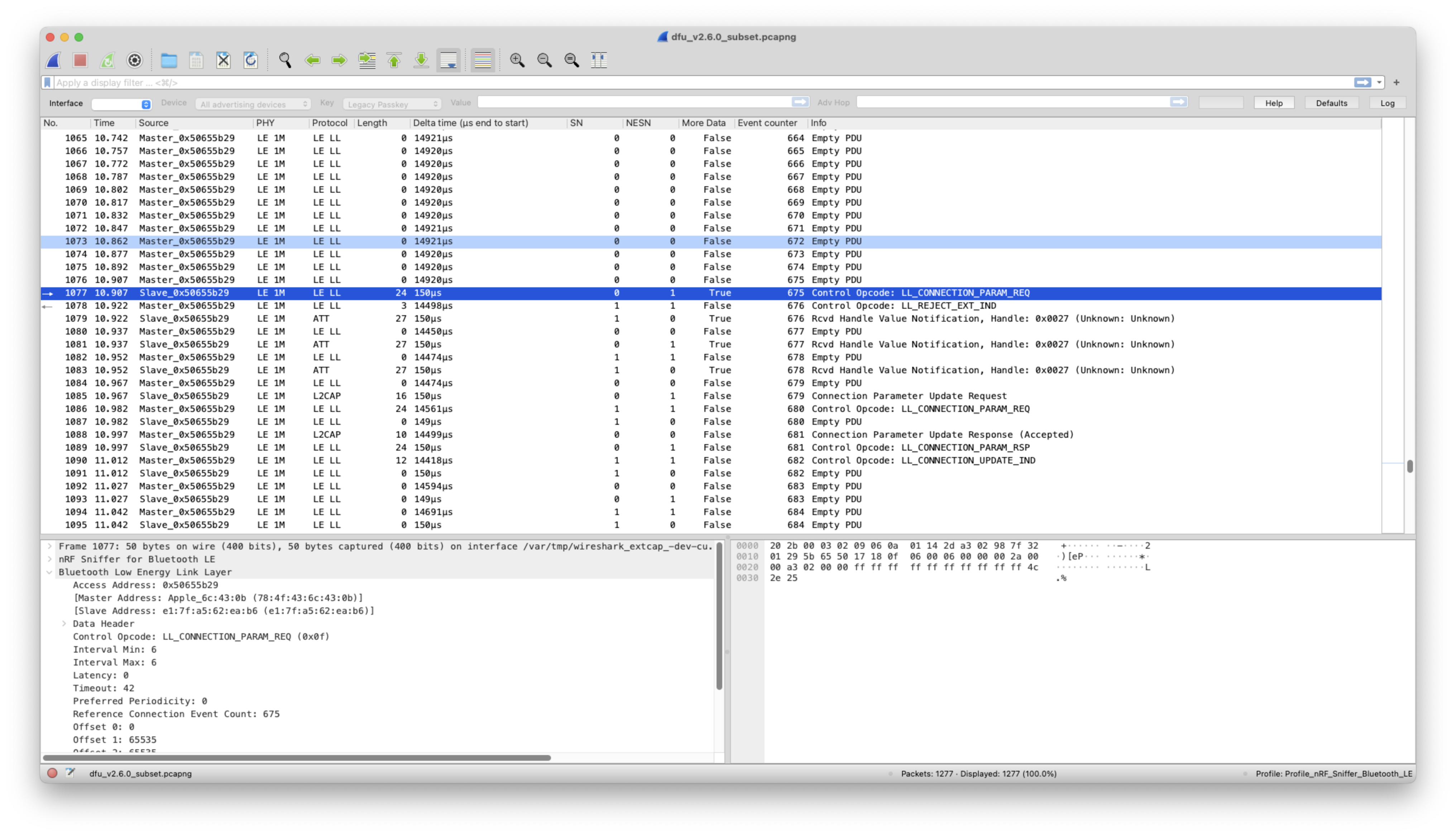 BLE Packet Capture in Wireshark