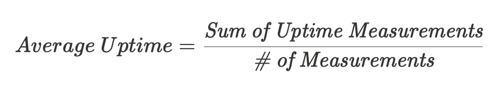 Formula for how to calculate uptime